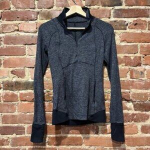 Lululemon Runderful 1/2 Zip Mini Check Pique Black Heathered Black / Black 2